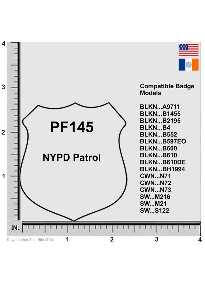 Perfect Fit Shield Wallets - Nypd Patrol Officer Belt Clip Badge Holder With Pocket And Chain (Cutout Pf145) - Image 1