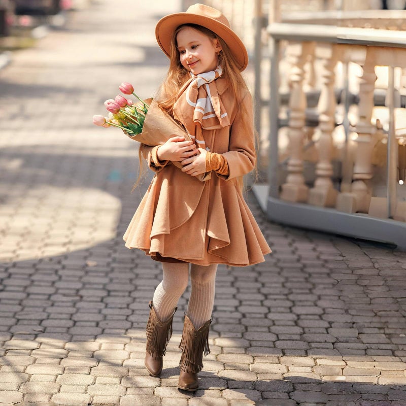 Rollda Girls Cowboy Boots with Tassel, Fringe Cowgirl Boots, Snip Toe, TPR Outsole, Kids Western Boots Stylish & Comfortable for All-Seasons, Toddler/Little Kid/Big Kid Brown Size 5 - Image 3