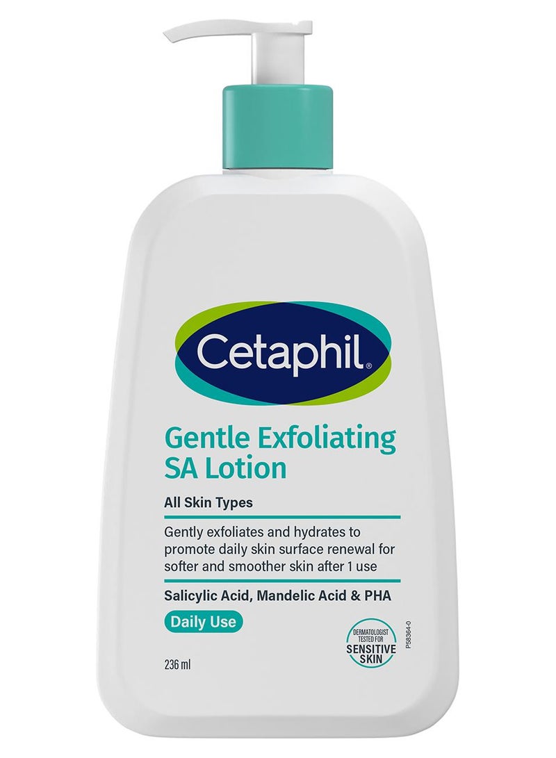 Cetaphil Gentle Exfoliating Sa Lotion, Lightweight Moisturizer For All Skin Types, Salicylic Acid, Mandelic Acid & Gluconolactone, Gently Exfoliates, Dermatologist Recommended Brand, Pump Bottle - White 236ml - Image 1