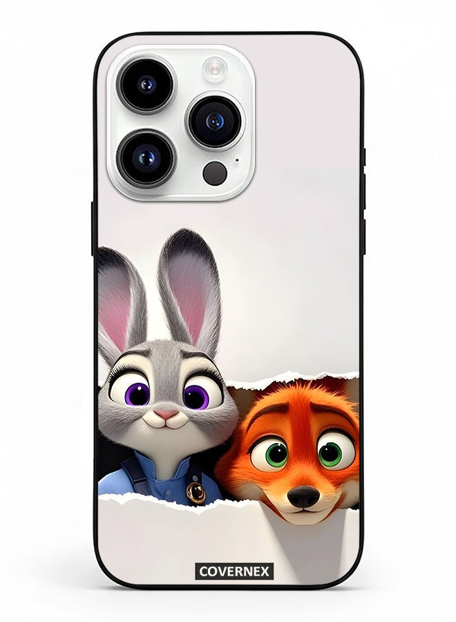 Covernex Apple iPhone 14 Pro Protective Case Cover Printed Featuring Zootopia Dynamic Duo - Image 2