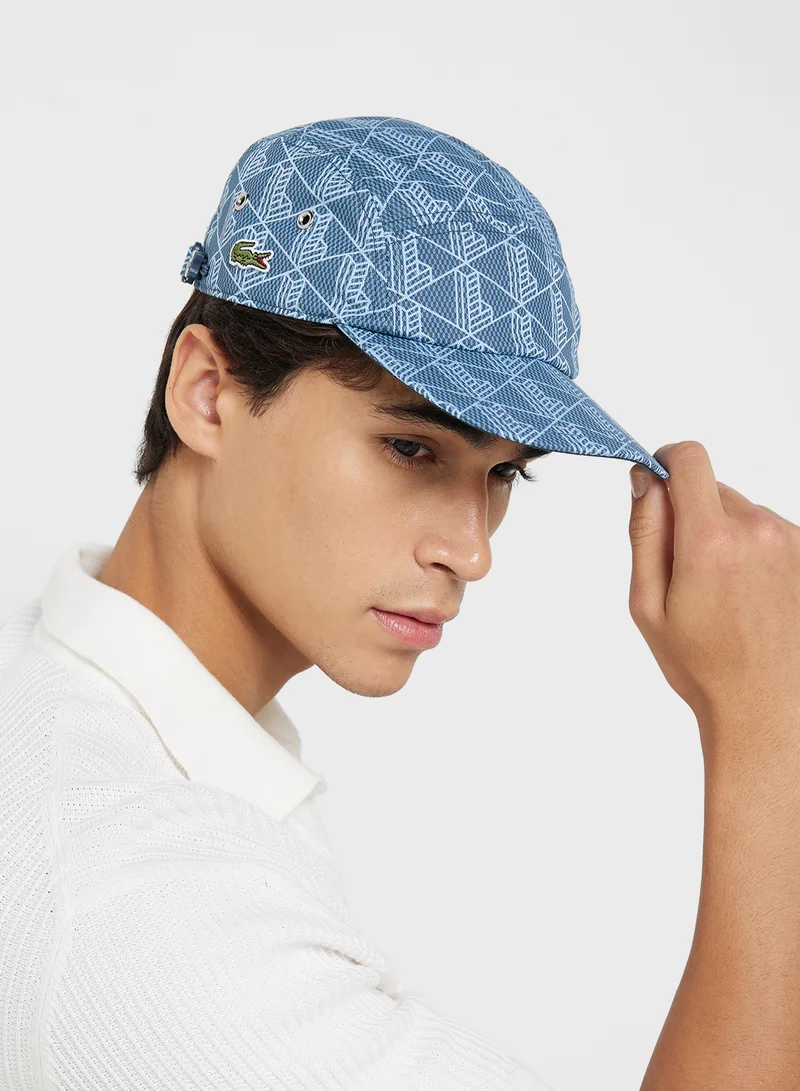 LACOSTE Monogram Curved Peak Cap