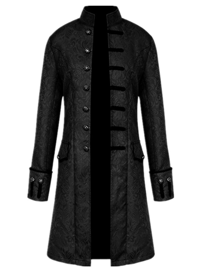 Apocrypha Mens Vintage Tailcoat Jacket Goth Long Steampunk Victorian Frock Coat (X-Large, Black) - Image 1