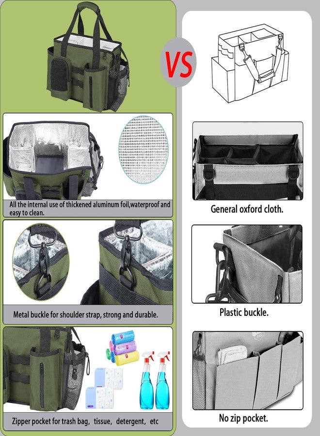 Timoxi Wearable Cleaning Caddy Bag, Cleaning Organizer with Handles, Cleaning Supply Tote with Adjustable Shoulder Strap for Cleaners & Housekeeper (Green, 13.4'' x 7.3'' x 9.3'') - Image 4