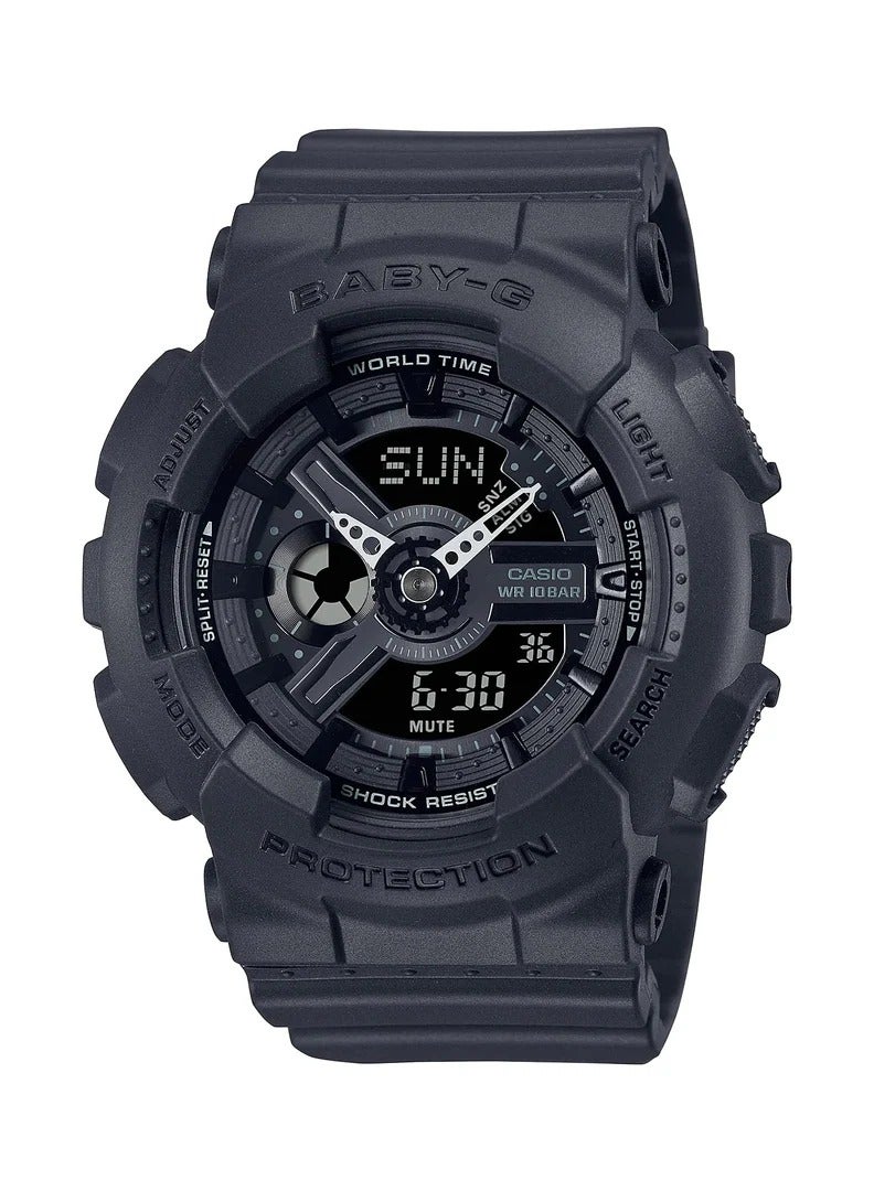 CASIO Black Resin Strap Analog Digital Women's Watch BA-110XBC-1ADR 43 MM