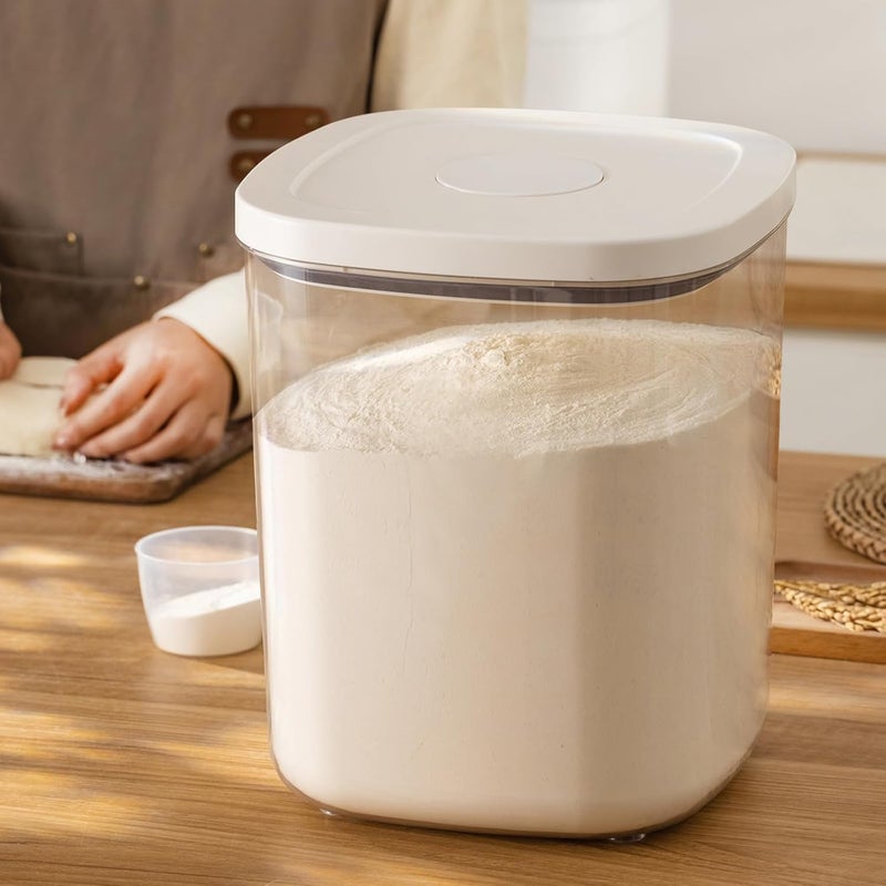 TBMAXS Airtight Rice Container 20 Lbs, Clear PET Plastic Food Storage Container Bin For Flour Sugar, Dry Food Holder with Easy Locking Lid for Kitchen Pantry Organization and Storage - Image 3