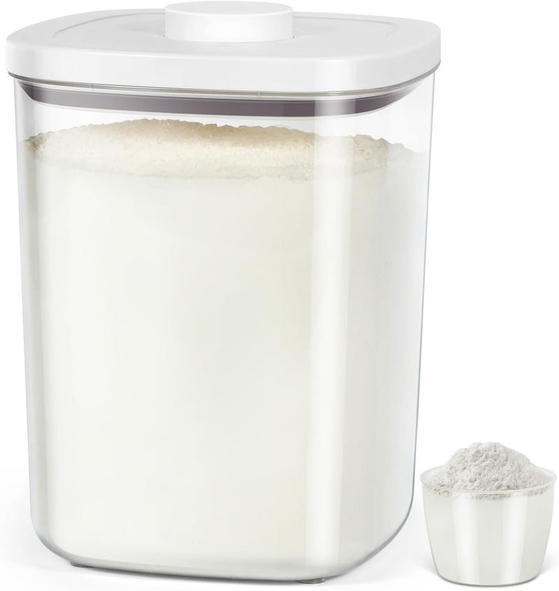 TBMAXS Airtight Rice Container 20 Lbs, Clear PET Plastic Food Storage Container Bin For Flour Sugar, Dry Food Holder with Easy Locking Lid for Kitchen Pantry Organization and Storage - Image 1