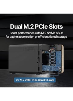 QNAP TS-464-8G-US 4 Bay High-Performance Desktop NAS with Intel Celeron Quad-core Processor, M.2 PCIe Slots and Dual 2.5GbE (2.5G/1G/100M) Network Connectivity (Diskless)  - Image 3