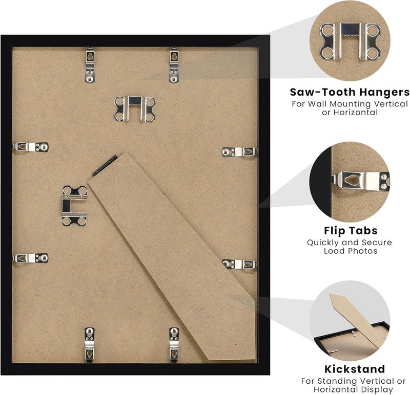 upsimples Diploma Frame with Clear Plexiglass, 11x14 Picture Frame for Certificate Document Degree, Black, 2 Pack - Image 5