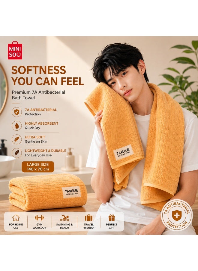 MINISO Grade 7A Antibacterial Bath Towel, Ultra Soft Quick Dry Microfiber Towel, Highly Absorbent Bathroom Towel, 140 × 70 cm - Image 1