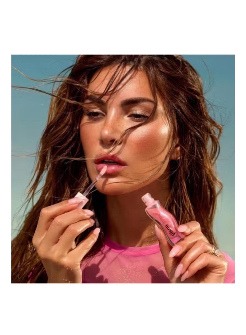 Gisou Honey Infused Hydrating Lip Oil, Nourishing Lip Moisturizer for Dry Lips, High Shine, Smooth Finish, Clear Pink Shimmer Shade, Fresh Watermelon Scent, Watermelon Sugar, 8ml - Image 2