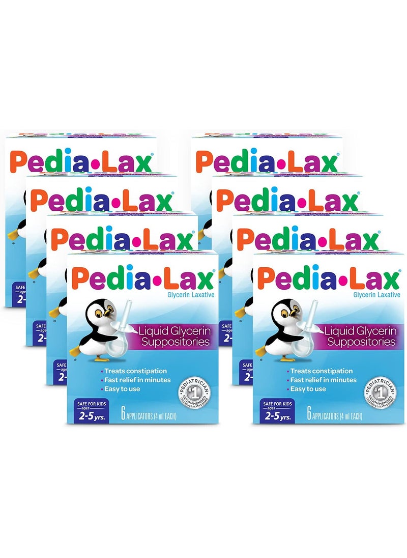 Pedia-Lax Pedia-Lax Laxative Liquid Glycerin Suppositories for Kids, Ages 2-5, 6 CT, 24 Pack 