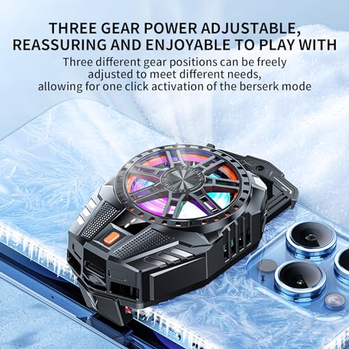 STRIFF Mobile Cooling Pad |Mobile Cooler | Gaming Fan | for Instant Cooling Advanced Refrigeration Chip & LED Temperature Display Compatible for Android and iPhones - (Black) - Image 2