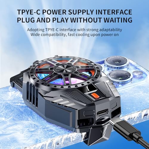 STRIFF Mobile Cooling Pad |Mobile Cooler | Gaming Fan | for Instant Cooling Advanced Refrigeration Chip & LED Temperature Display Compatible for Android and iPhones - (Black) - Image 4