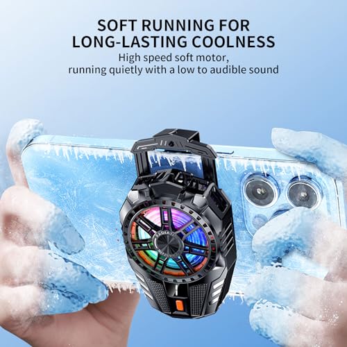 STRIFF Mobile Cooling Pad |Mobile Cooler | Gaming Fan | for Instant Cooling Advanced Refrigeration Chip & LED Temperature Display Compatible for Android and iPhones - (Black) - Image 3