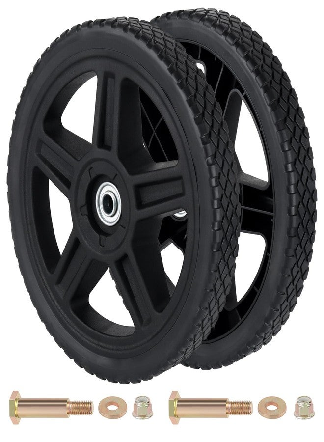 CheeMuii 10 Inch Lawn Mower Wheels 2 Pack 10" Push Mower Wheels with Bolts and Lock Nuts Kit Fit for Most Standard push Lawn Mowers/Generator/Garden Tiller/Handtruck - Image 1