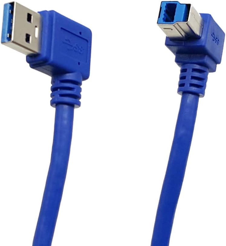 Seadream Angled USB 3.0 Printer Cable 1 ft / 30cm SuperSpeed USB A Male to USB B Male - Image 2