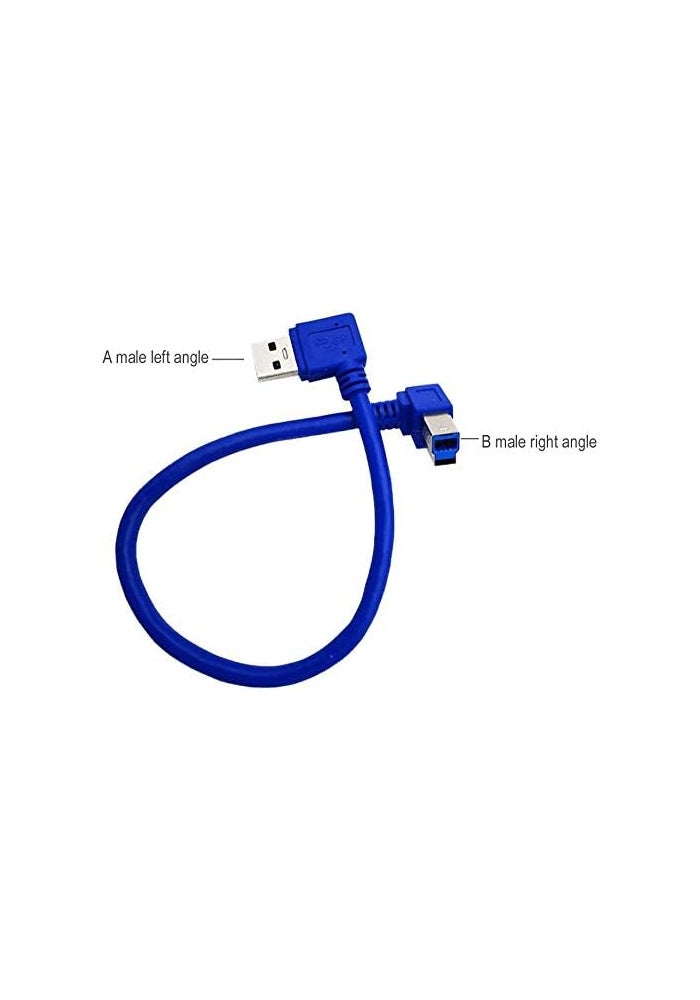 Seadream Angled USB 3.0 Printer Cable 1 ft / 30cm SuperSpeed USB A Male to USB B Male - Image 3