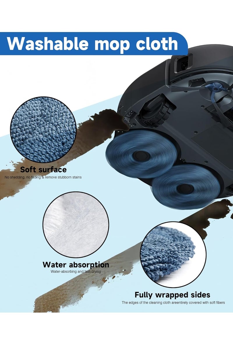 نكومي مجموعة من 20 ملحقًا بديلًا لمكنسة كهربائية روبوتية eufy X10 Pro Omni، فرشاة رئيسية واحدة، 6 فرش جانبية، 4 فلاتر قابلة للغسل، 4 قطع قماش ممسحة، 4 أكياس غبار، فرشاة تنظيف واحدة - Image 3