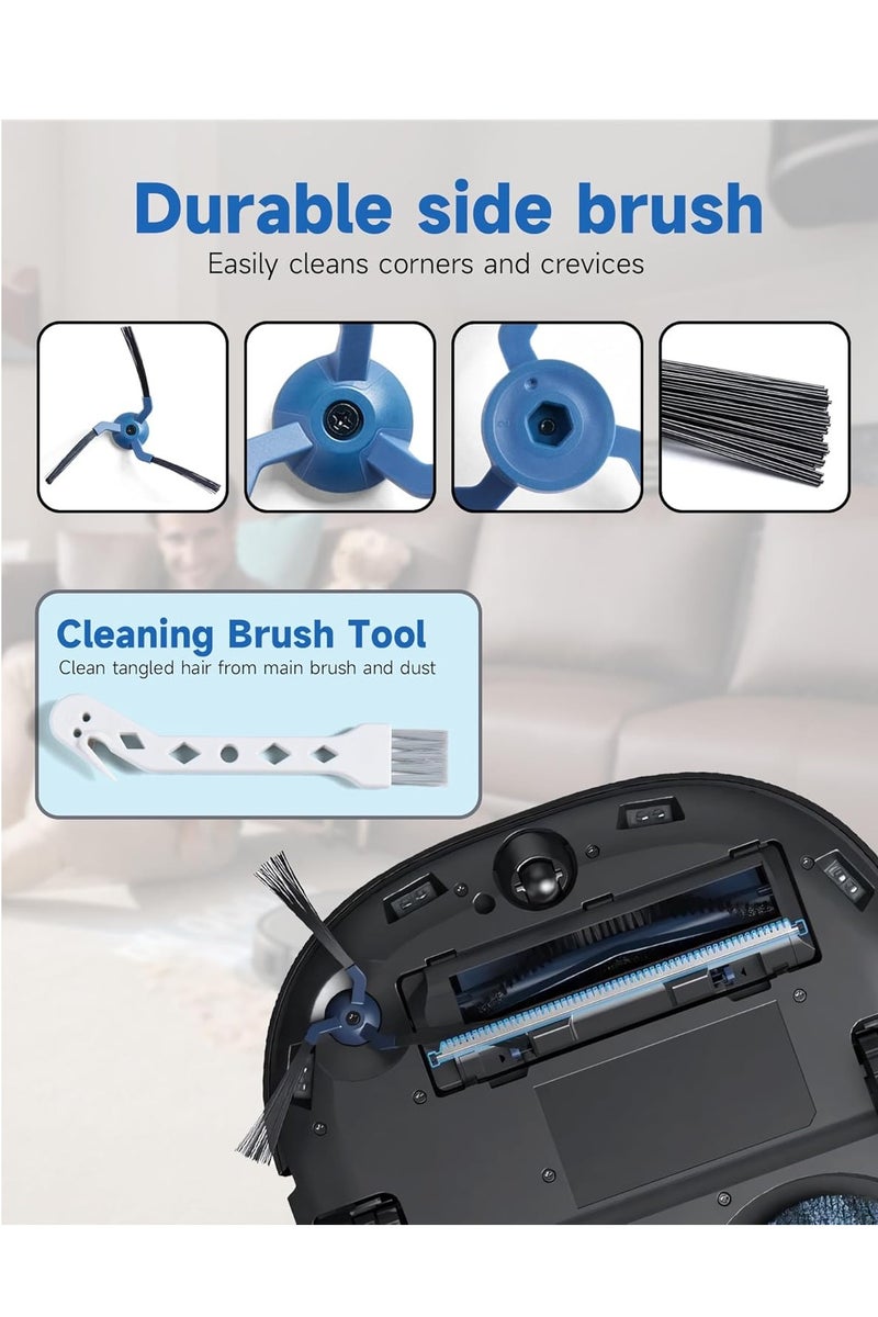 نكومي مجموعة من 20 ملحقًا بديلًا لمكنسة كهربائية روبوتية eufy X10 Pro Omni، فرشاة رئيسية واحدة، 6 فرش جانبية، 4 فلاتر قابلة للغسل، 4 قطع قماش ممسحة، 4 أكياس غبار، فرشاة تنظيف واحدة - Image 4