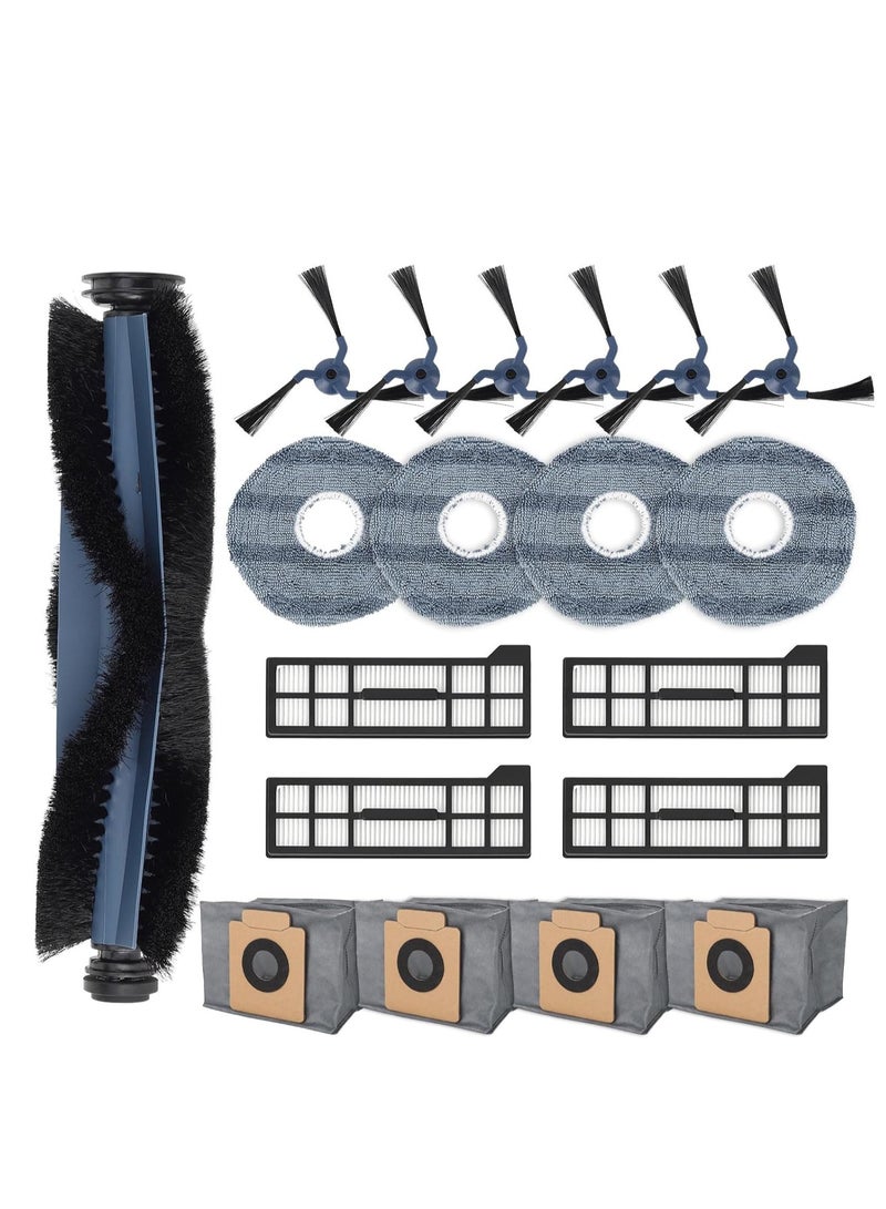 نكومي مجموعة من 20 ملحقًا بديلًا لمكنسة كهربائية روبوتية eufy X10 Pro Omni، فرشاة رئيسية واحدة، 6 فرش جانبية، 4 فلاتر قابلة للغسل، 4 قطع قماش ممسحة، 4 أكياس غبار، فرشاة تنظيف واحدة - Image 1