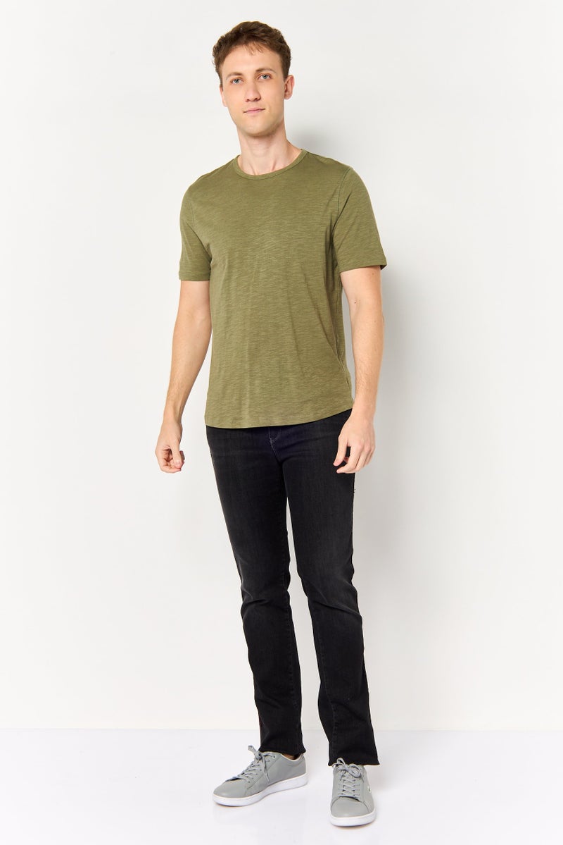 Project Essentials Men Crew Neck Short Sleeve Heather T-Shirt, Olive - Image 3