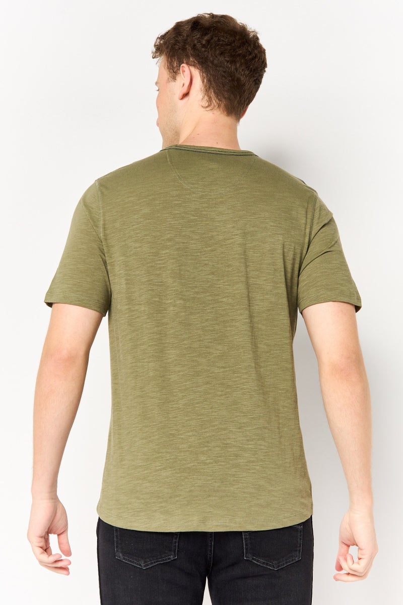 Project Essentials Men Crew Neck Short Sleeve Heather T-Shirt, Olive - Image 4