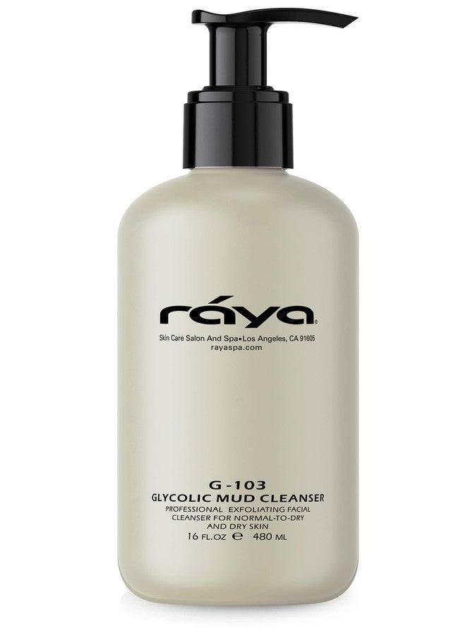 Raya Glycolic Mud Facial Cleanser with AHA 16 oz (G-103) | Exfoliating pH Balanced Facial Cleansing Fluid for Non Sensitive, Dry and Combination Skin | Made with Alpha Hydroxy Acid and Volcanic Mud - Image 1