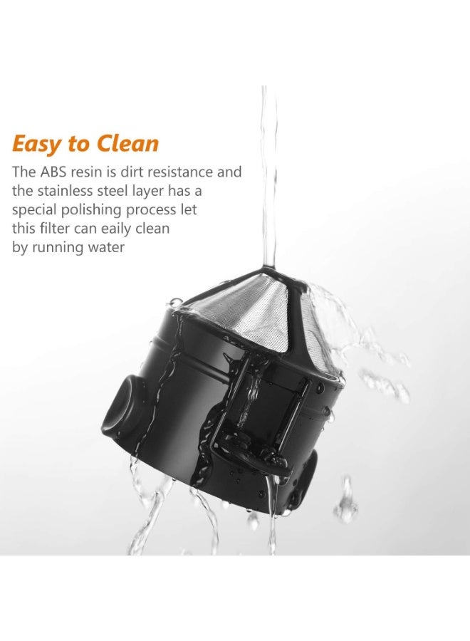 فلتر قهوة من فولاذ مقاوم للصدأ للصب، منقط قهوة فردي بتصميم مخروطي صغير محمول قابل لإعادة الاستخدام وقابل للطي بدون ورق لتقديم 1-2 كوب، مناسب لشنطة الظهر للسفر والتخييم والمكتب (بني) - Image 4