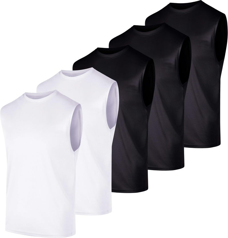 REALESSENTIALS Men's Quick-Dry Mesh Tank Top - Athletic Fit, Sleeveless, Breathable, Gym & Sports - Set 3, Size L - Image 1