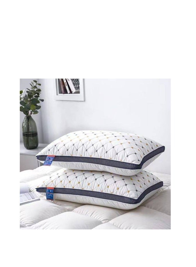 2-Piece Sound Sleep Hotel Hypoallergenic Soft Bed Fiber Pillow Set For Side And Back - Image 2