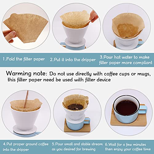YQL #2 Cone Coffee Filter, 200 Count Coffee Filters 2 Cone Paper, Unbleached Disposable Coffee Filters Fit for Drip Coffee Maker - Image 3