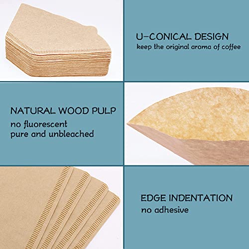 YQL #2 Cone Coffee Filter, 200 Count Coffee Filters 2 Cone Paper, Unbleached Disposable Coffee Filters Fit for Drip Coffee Maker - Image 4