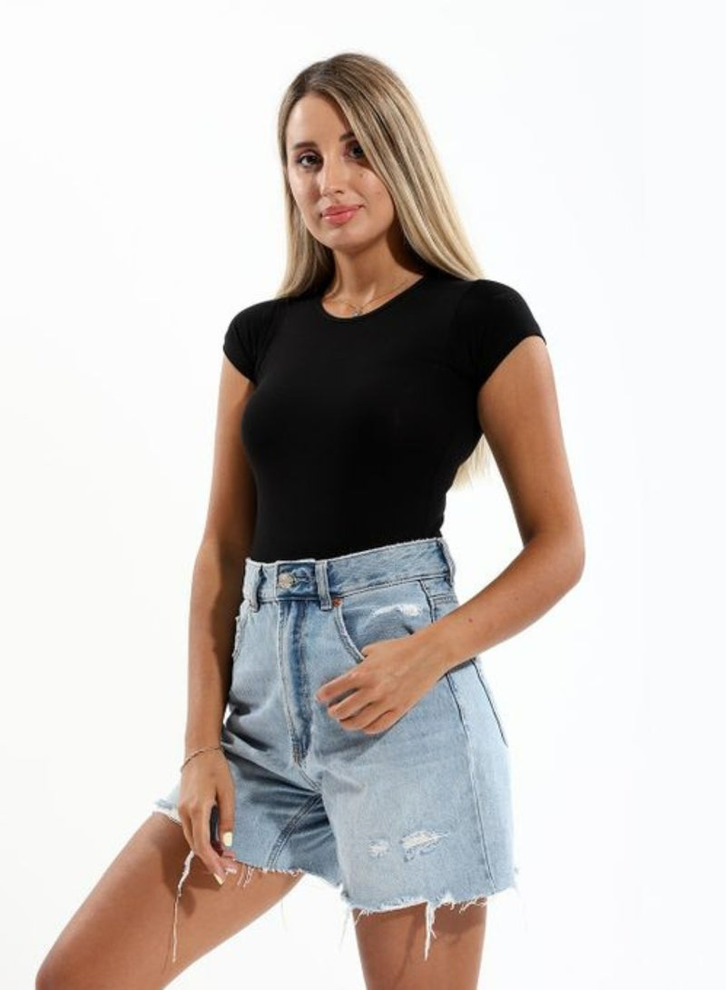 COTTONIL Pack of 2 Women's Round Neck Short Sleeve Cotton Body Top  - Image 4
