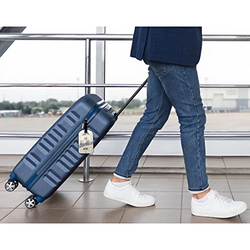 Zoczos Inspirational Quotes Travel Baggage Bag Tags The Adventure Begins Mountain Luggage Tags Travel Suitcase Tags with Name ID Card for Luggage Suitcase Schoolbag Lunchbag, 1 Pack - Image 5