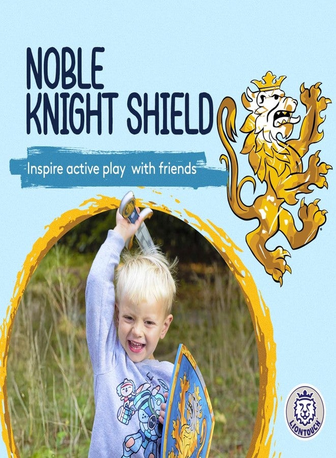 Liontouch - Noble Knight Foam Shield for Kids, Blue/Medium - Age 3-8 | 15.4 x 11.8 in | Medieval Pretend Play Toy with Golden Lion Theme | Safe Battle Accessory for Dress Up & Costumes for Boys - Image 2