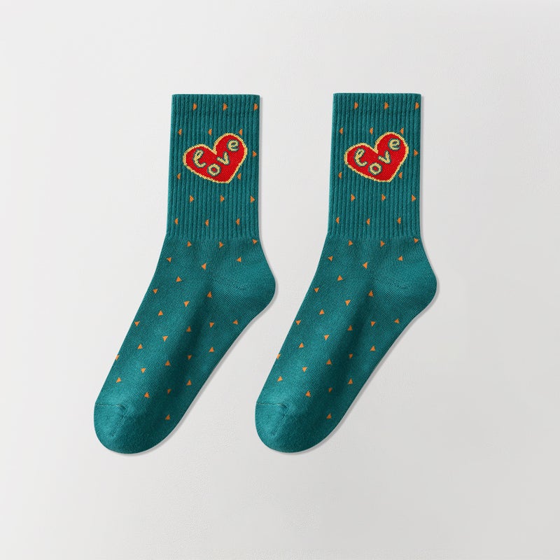 2024 Trendy Cartoon Mid-Calf Womens Socks green  - Image 1