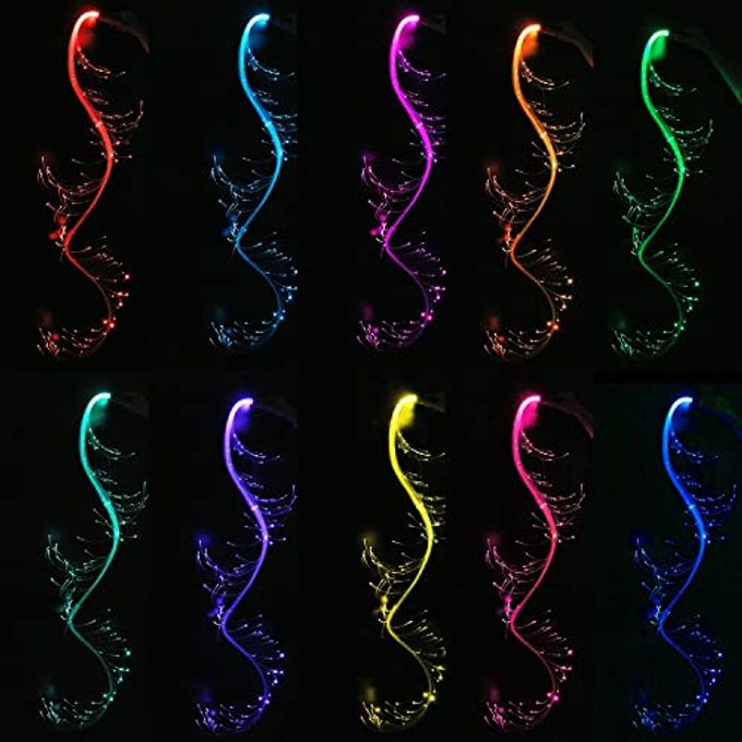 Amki 6ft Rechargeable LED Fiber Optic Whip, 360 Swivel 36 Mode Effects Super Bright Light Up Dance Rave Toy Great for Raves Parties, Light Shows, EDM Pixel Whip Flow Lace Dance Festival - Image 2