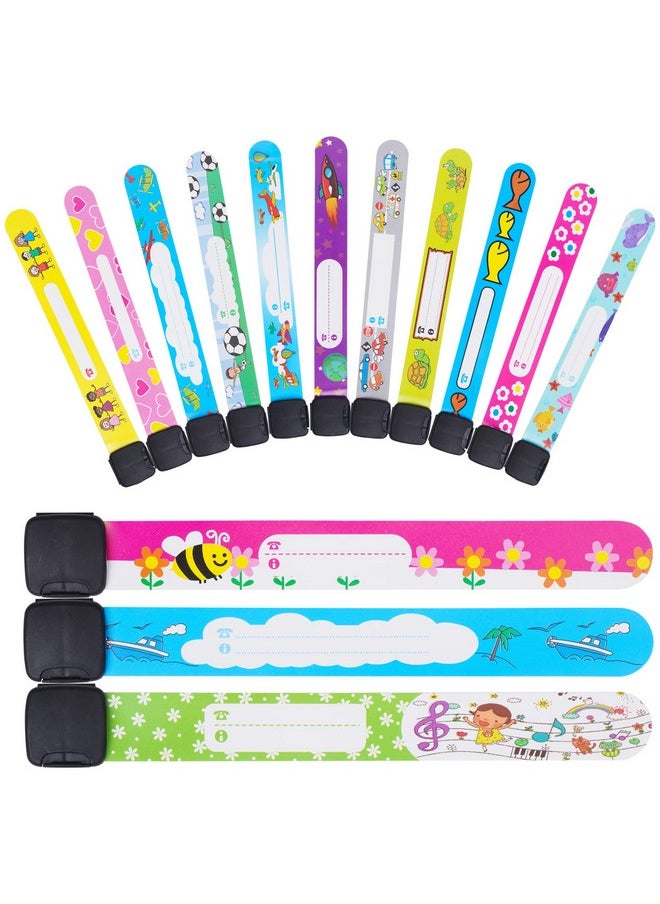 SUMERSHA - 14Pcs Children Safety Id Wristband Waterproof Kids Id Bracelets Reusable Adjustable Child Safety Wristband Identification Bracelets Antilost Id Band For Boys And Girls 14 Styles - Image 1