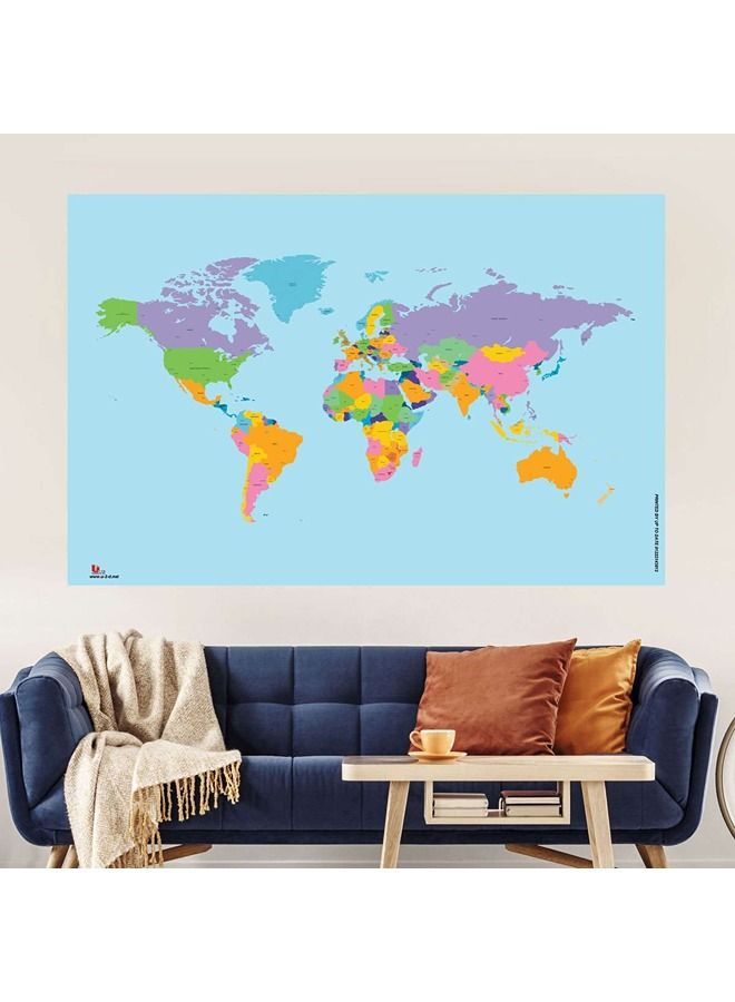 UP TO DATE World map printed on premium paper size 150 cm by 90 cm luxury printing - Image 1