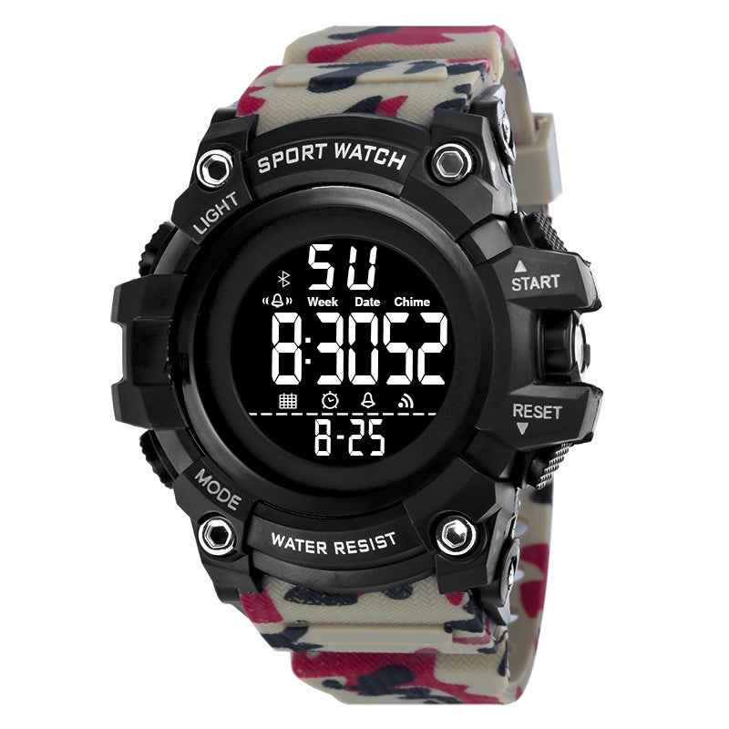 New Student Outdoor Mountaineering Multifunctional Luminous Electronic Watch Fashion Camouflage Alarm Timing Electronic Watch - Image 2
