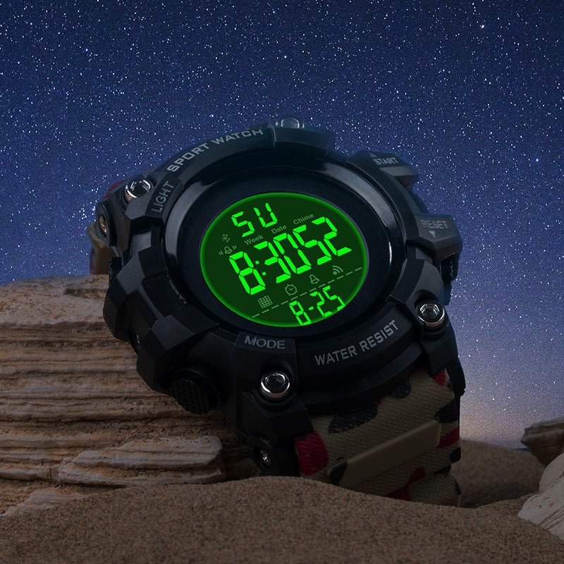 New Student Outdoor Mountaineering Multifunctional Luminous Electronic Watch Fashion Camouflage Alarm Timing Electronic Watch - Image 4