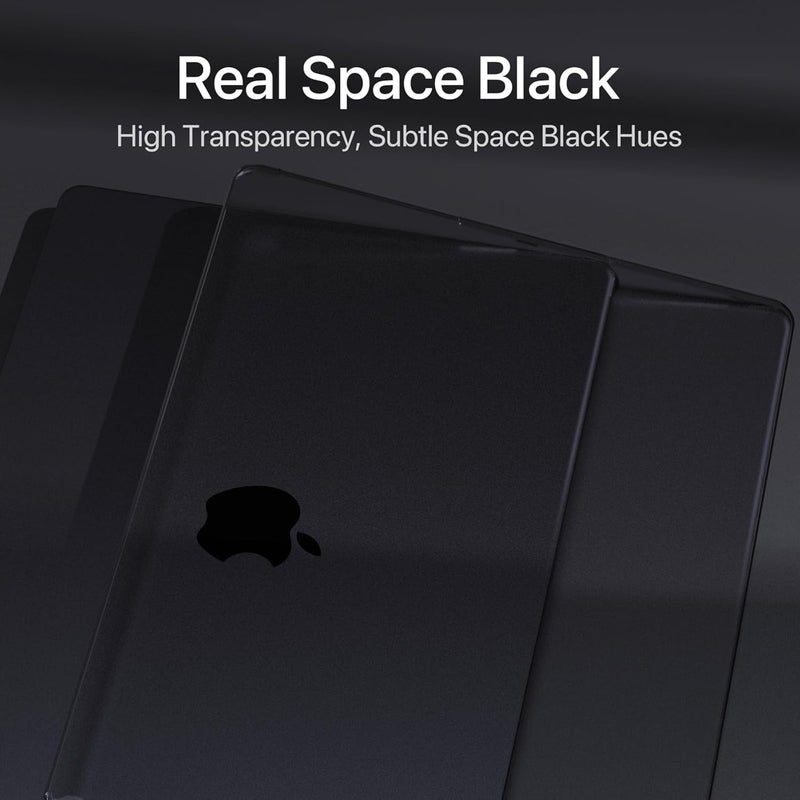 soonjet Invisible Armor for MacBook Pro 16 inch Case 2023-2021 M3 Pro/Max A2991 M2 A2780 M1 A2485 Same as Bare Device] [Scientific Slim] Protective Hard Shell Case Cover (Space Black Clear) - Image 4