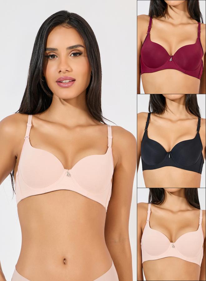 Styli Pack of 3 - Padded Wired Push Up Bra  - Image 1