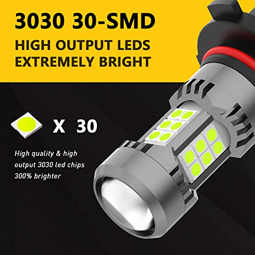 PHINLION 9006 LED Fog Light Bulbs Ice Blue, 3200 Lumens Super Bright 3030 30-SMD 9006 HB4 Fog Lights, Non-Polarity, Pack of 2 - Image 2