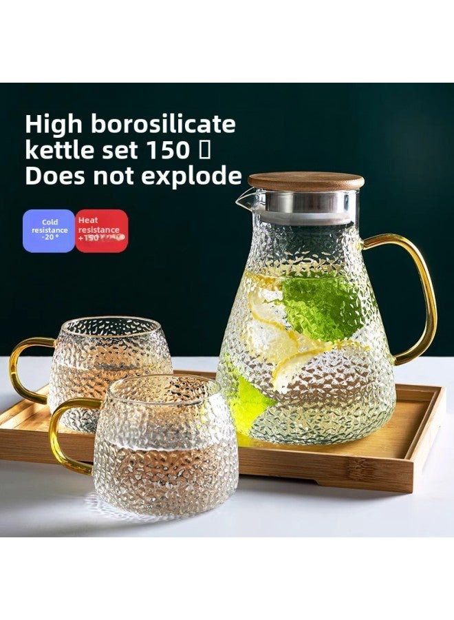 Cold Kettle Glass High Temperature Resistant Household Large Capacity Kettle White Kettle Refrigerator Water Tie Pot Teapot Suit-Colour:1000ml-short Mouth Pot - Image 2