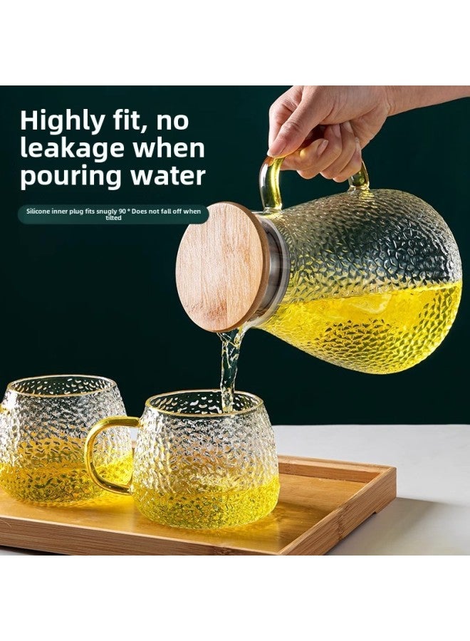 Cold Kettle Glass High Temperature Resistant Household Large Capacity Kettle White Kettle Refrigerator Water Tie Pot Teapot Suit-Colour:1000ml-short Mouth Pot - Image 4