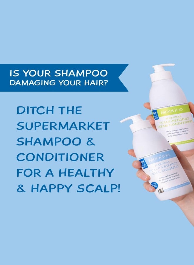 MooGoo Natural Milk Shampoo & Cream Conditioner Pack - For Itchy, Dry, Eczema, Psoriasis & Dandruff Prone Scalps – SLS, Silicone, Sulfate & Paraben Free - Natural & Gentle Formula – 2x 16.9 fl. oz. - Image 4