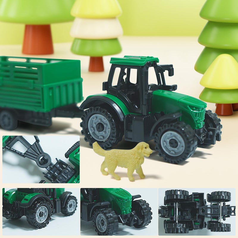 Vidotim 20PCS Mini Farm Cake Topper Set, Tree Animal Tractor Cake Topper for Boy Girl Birthday Party Decorations - Image 3