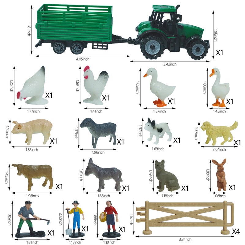 Vidotim 20PCS Mini Farm Cake Topper Set, Tree Animal Tractor Cake Topper for Boy Girl Birthday Party Decorations - Image 2