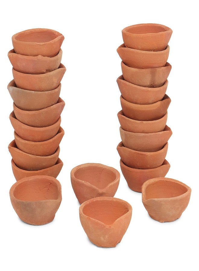 Hashcart Diwali Diyas Clay Diya Diyas for Pooja with Cotton Wicks [14 Pcs] - Indian Puja Oil Lamp Diwali Pooja - Diwali Decoration for Home - Indian Housewarming Return Gift Items Hashcart® - Image 1